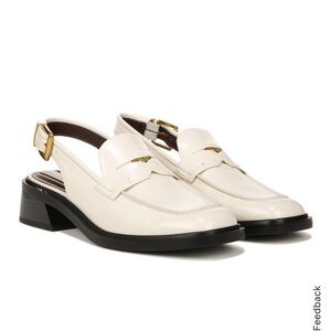 Franco Sarto Elegant Cream Slingback Loafers